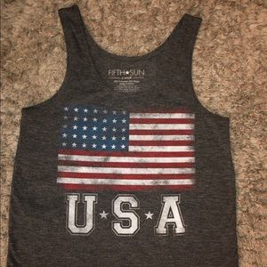 Cropped USA Flag Tank